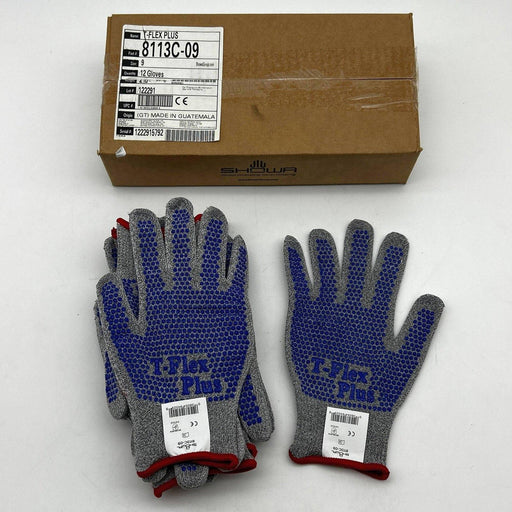 Showa 8113C Cut Resistant Gloves Size 9 Large T-Flex Plus Dotted Ambi 6 Pairs 1