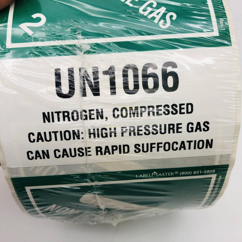 Non Flammable Gas UN1066 Shipping Label 1 Roll/500 LabelMaster ETHSNVP4-00006393 4