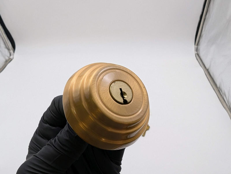 Arrow E42 Double Cylinder Deabolt Lock Satin Bronze 2-3/8" Backset Keyed Diff 4