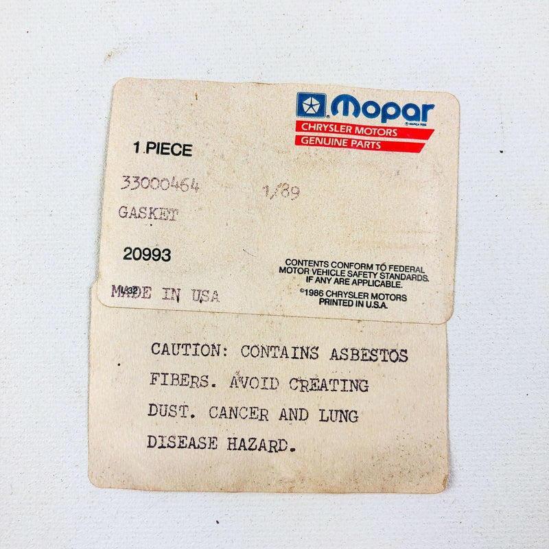 Mopar 33000464 Gasket for Intake Manifold Inlet OEM NOS 5