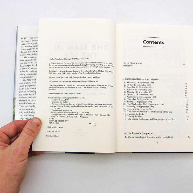 The Man In the Ice Konrad Spindler Hardcover 1994 1st Edition 1st Print Ice Ages 9