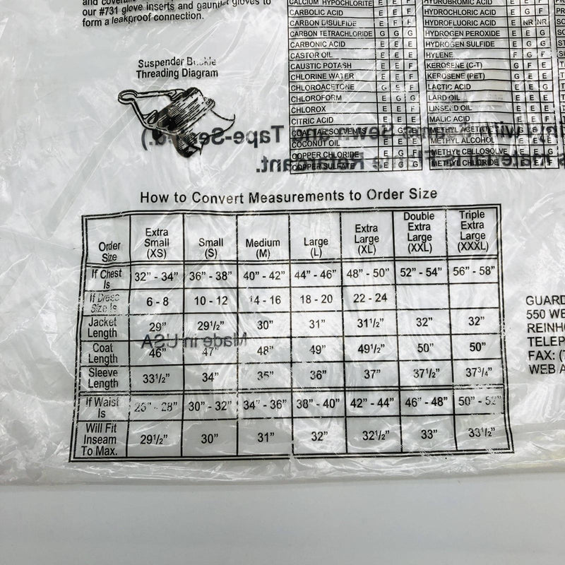 Guardian 706ORL Bib Overalls Size Large Tri-Weave Orange Vinyl Chem/Fire Resist 6