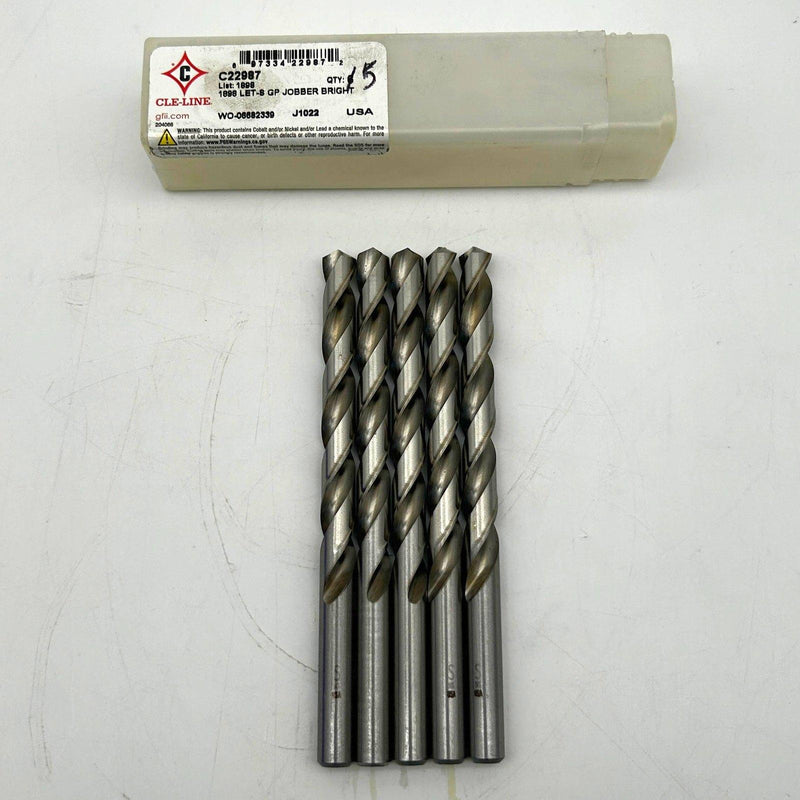 Cle-Line C22987 Jobber Length Drill Bit 1898 Letter S General Purpose Bright 5pk