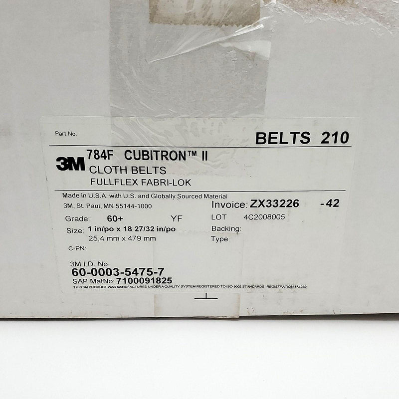 3M Cubitron 1" X 18-27/32" 784F Sanding Belts 60 Grit YF-Weight Back Pack of 10 4