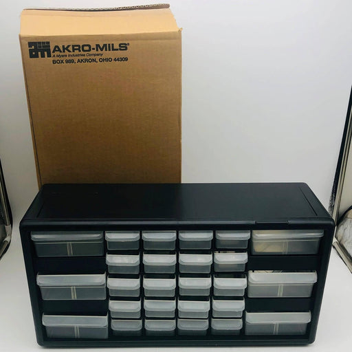 Akro Mils 10126 Plastic Organizer Cabinet 26 Drawer Wall Mount No Hardware Black 1