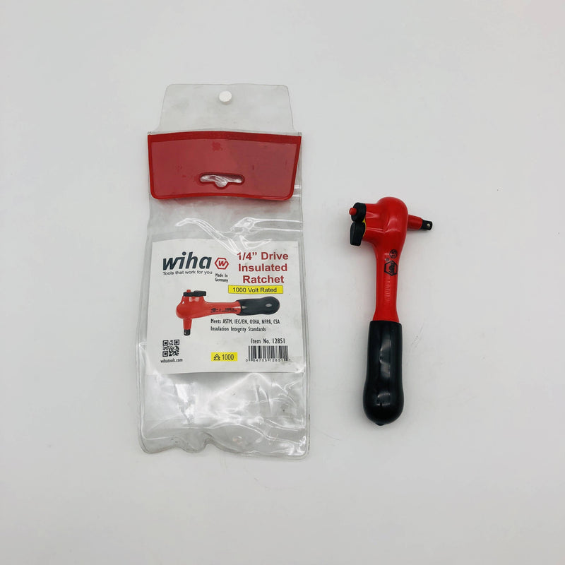 Wiha 12851 Insulated Ratchet 1/4in Drive Reversible Up to 1000 Volt Rated 12