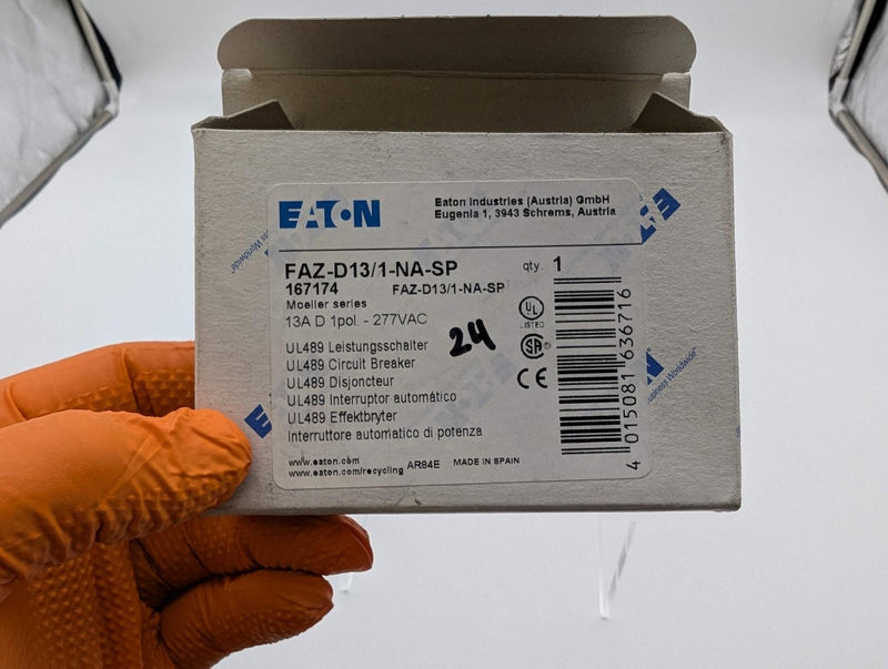 Eaton FAZ-D13/1-NA-SP Miniature Circuit Breaker 13A 1 Pole DIN Rail Mount 1 5