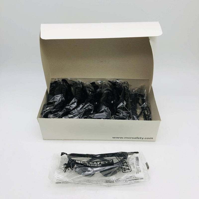 MCR Safety DL1150 Safety Glasses Black Lens Clear Nose Orbital Lightweight 12pk 10