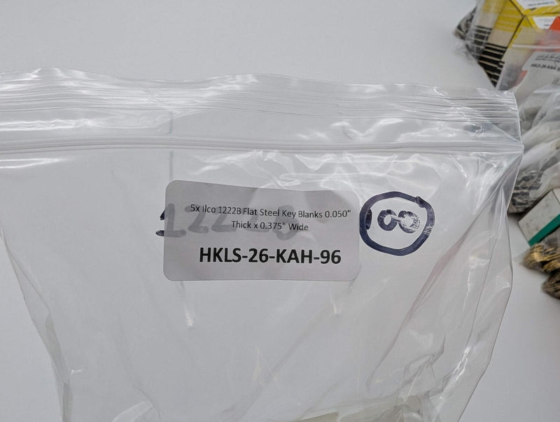 5x Ilco 1222B Flat Steel Key Blanks 0.050" Thick x 0.375" Wide 4