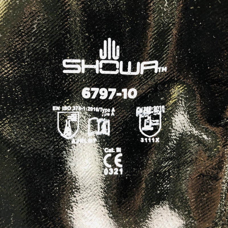 Showa 6797-10 Chemical Resistant Gloves Size 10/Large Neoprene Gauntlet 3 Pairs 2