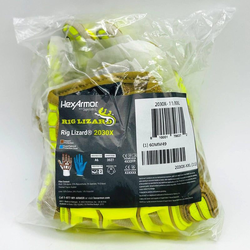 HexArmor Rig Lizard 2030X Work Glove Sz XXL 11 Mechanic Silicone Grip 1 Pair 1