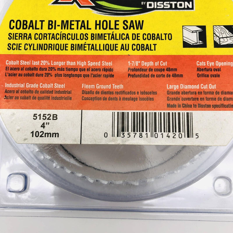 Blu-Mol Xtreme 5152B Hole Saw 4"/102MM Cobalt Bi-Metal 1-7/8" Depth of Cut 2