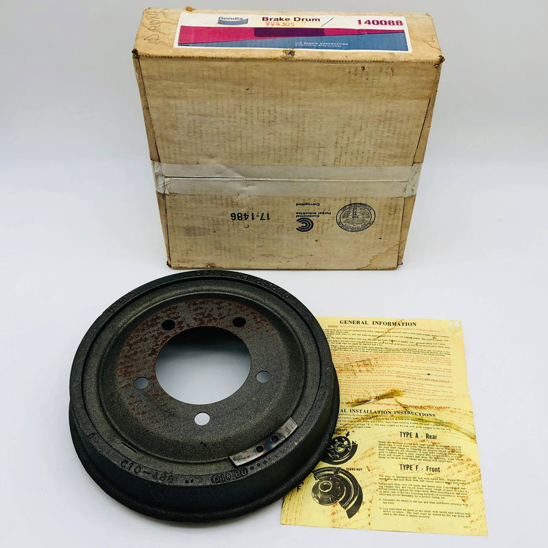 Jeep 994305 Brake Drum Unfinned New Old Stock NOS Bendix 140088 1972-75 CJ 5/6 1