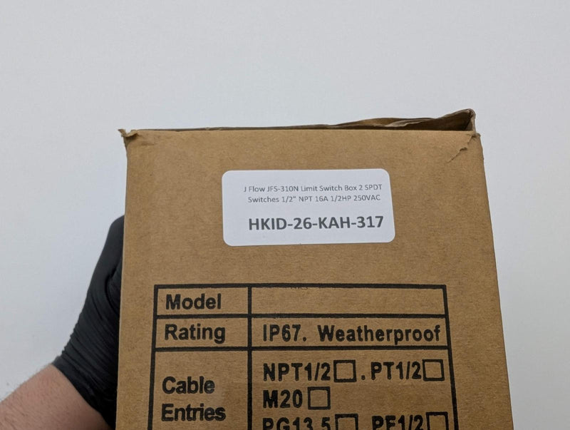 J Flow JFS-310N Limit Switch Box 2 SPDT Switches 1/2" NPT 16A 1/2HP 250VAC 7