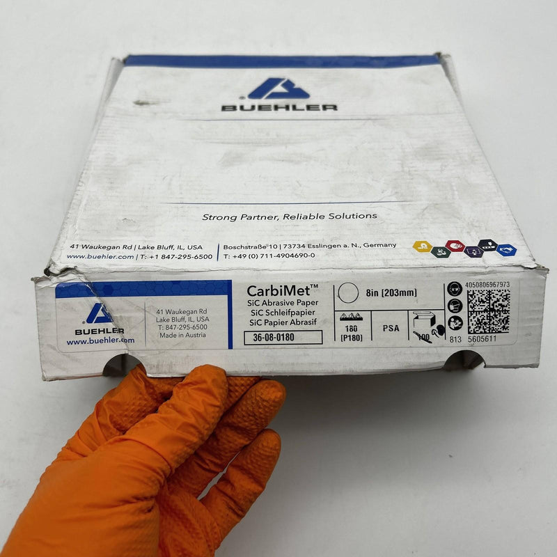 Buehler CarbiMet 36080180 Abrasive Discs SiC Paper 8in 180 Grit PSA 90/BX 3