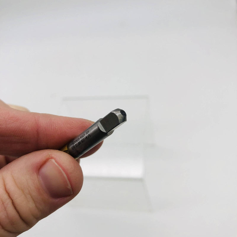 Exactek 3234603 Tap Plug Gun 1/4-28 2 Flute H3 SPPT HSS TiN Finish Spiral Point 8