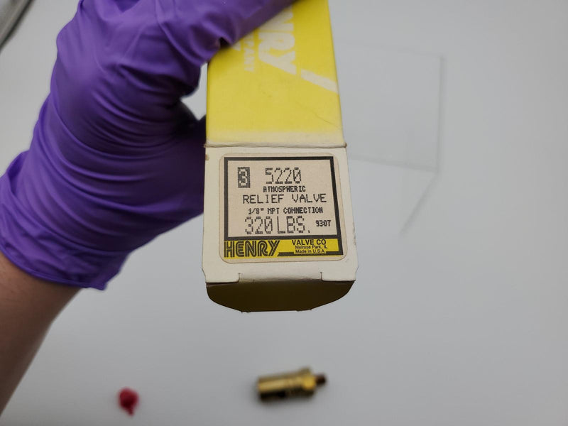 Henry Valves 5220 Refrigerant Relief Valve 1/8" MPT 320PSI 6