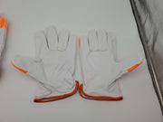 Goatskin Leather Driver Gloves A5 Cut Resistant Hi-Vis Fingertips 3XL 3 Pairs 3