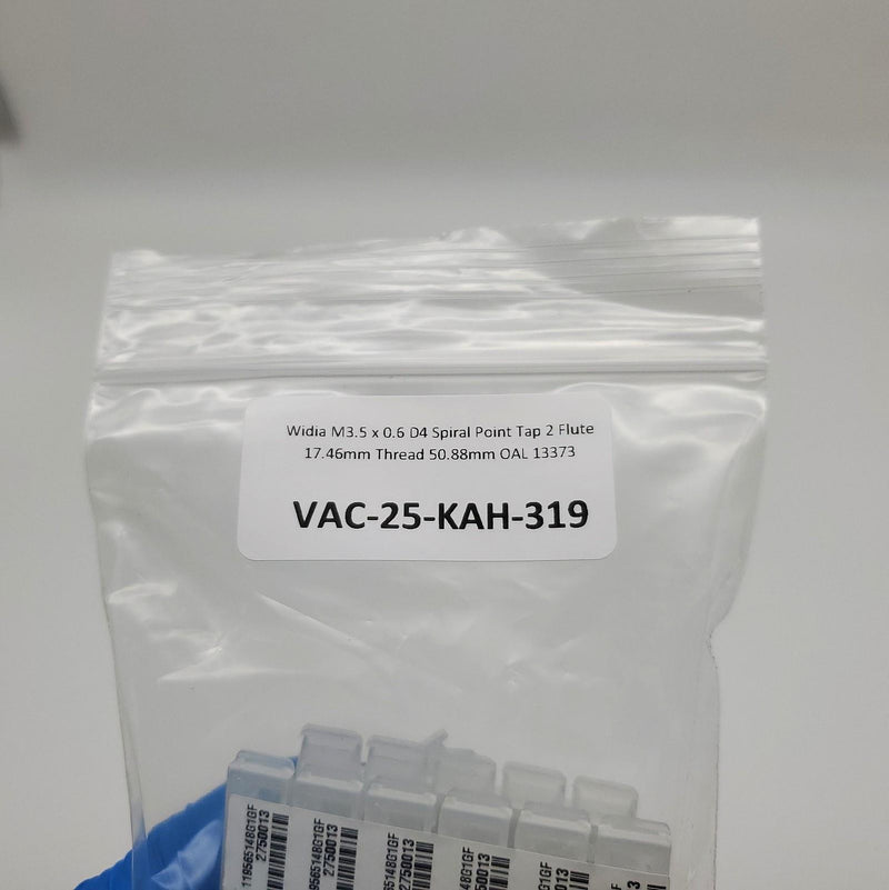 Widia M3.5 x 0.6 D4 Spiral Point Tap 2 Flute 17.46mm Thread 50.88mm OAL 13373 4