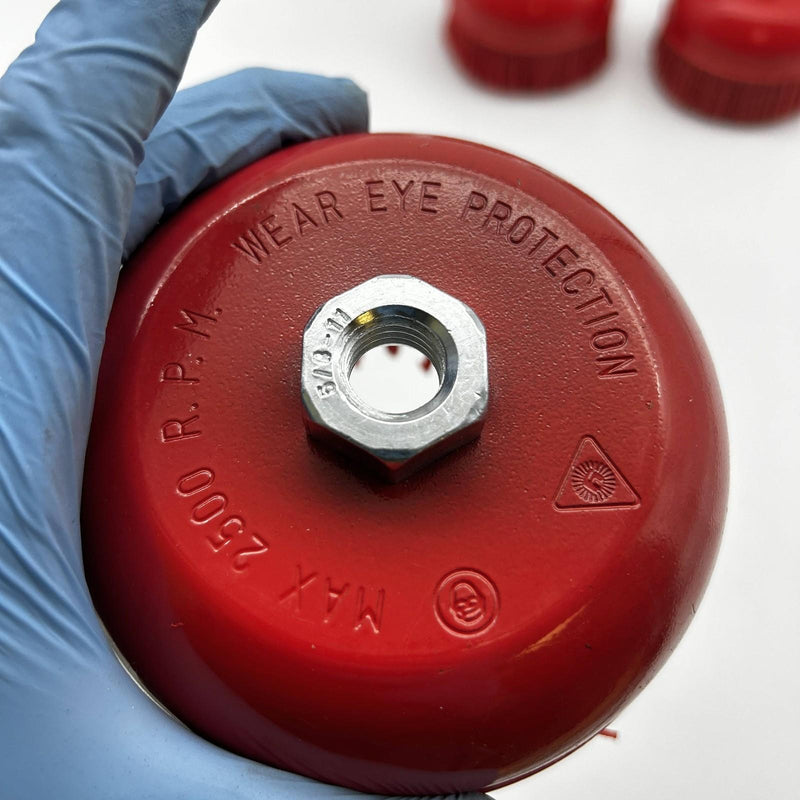 Langeman Cup Brush 6inch Nylon Filament 5/8-11 Thread 2500 Max RPM Lot of 3 4