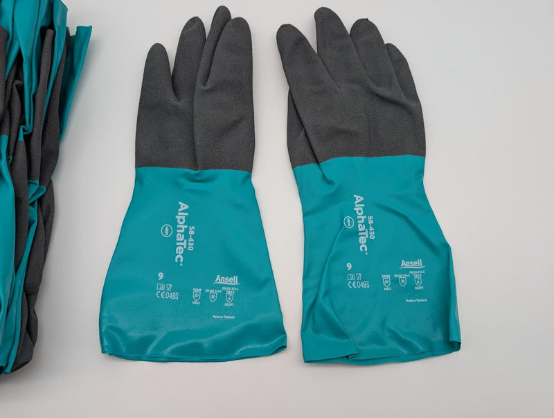 Ansell 58-430 Chemical Resistant Gloves Size Large Nitrile 12" Length 12 Pairs 2
