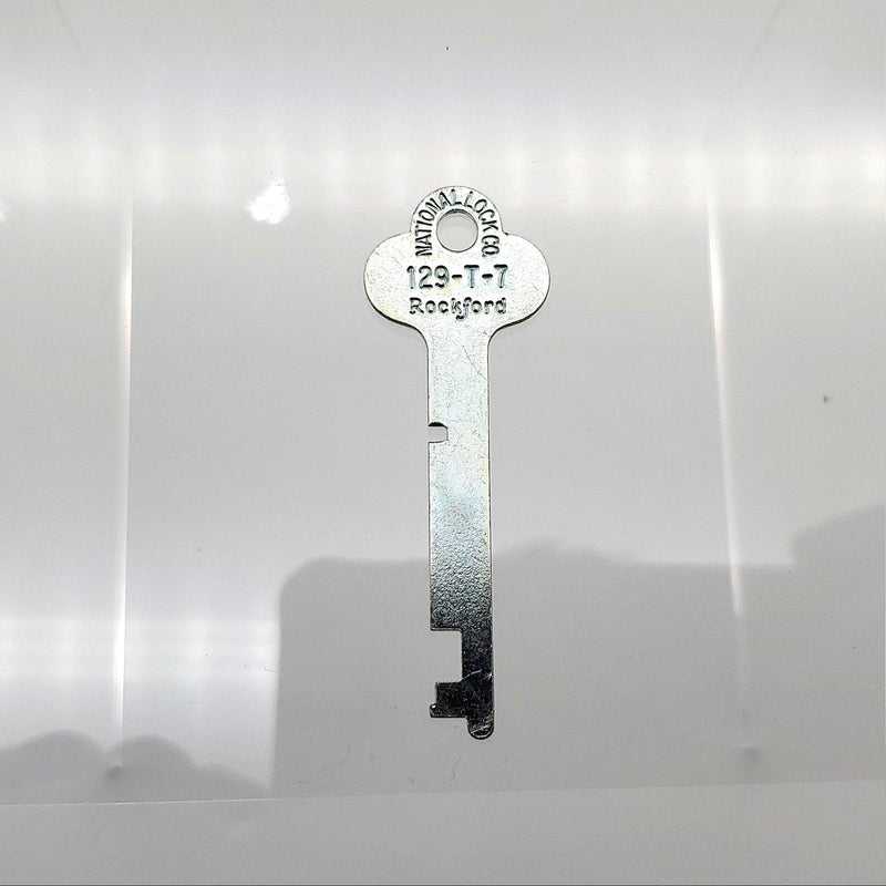 2x National Lock 129-T-7 Trunk Keys .053"T x .30"W Flat Steel NOS 1