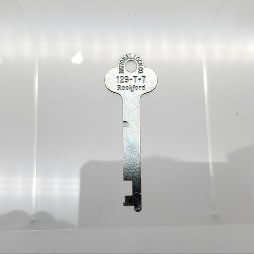2x National Lock 129-T-7 Key Blanks Trunk Key .053"T x .30"W Flat Steel NOS 1