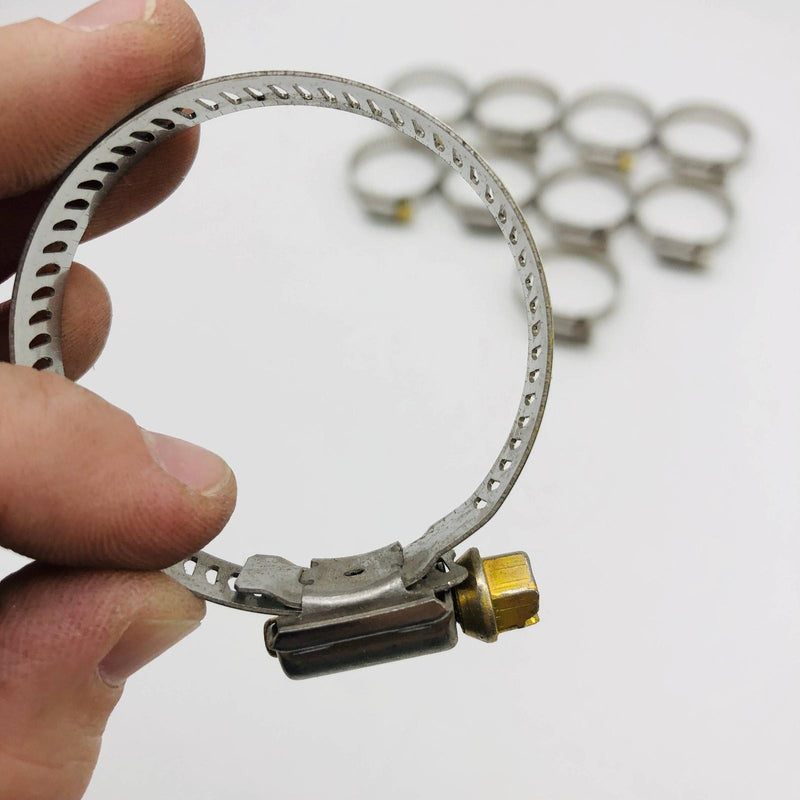 Breeze 64024 Hose Clamp 1-1/16 x 2in Worm Drive 301 SS Band 410 SS Screw 10pk 8