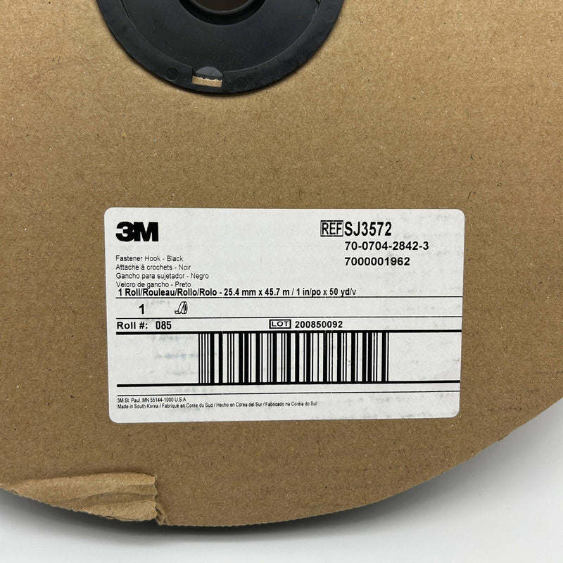 3M SJ3572 Hook Fastener Black 1inch X 50yds Pressure Sensitive Adhesive 1 Roll 2