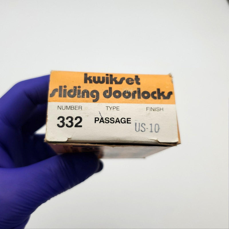 Kwikset Sliding Door Handle Passage Latch Satin Bronze 332 2-1/4" x 1-3/4" Notch 7