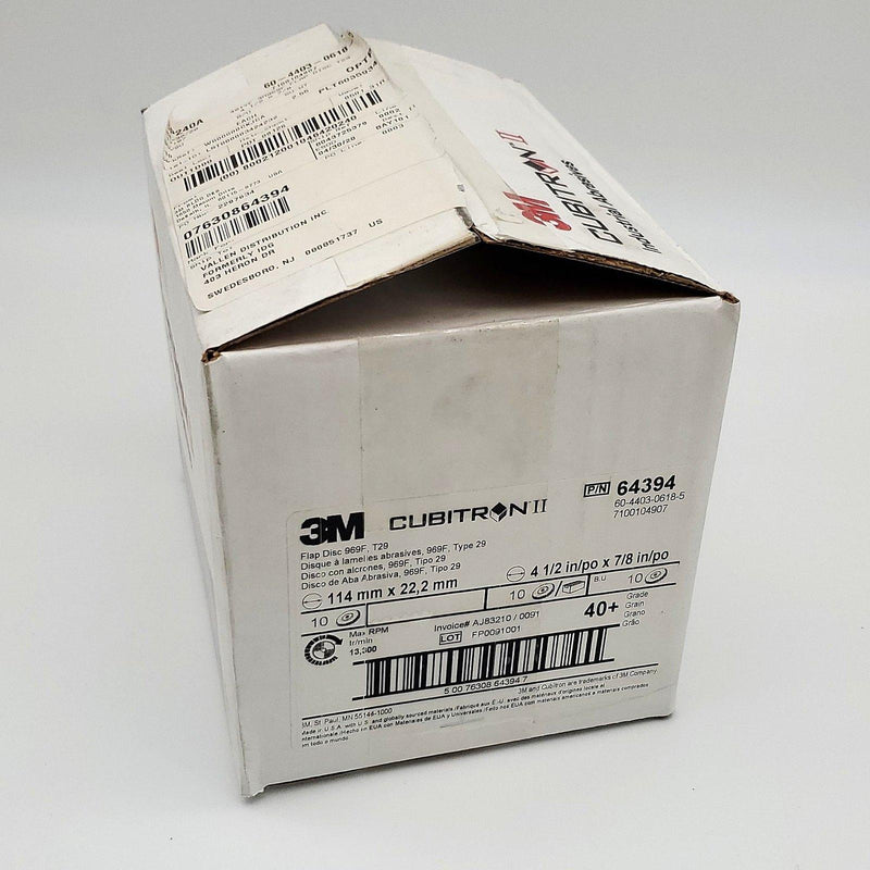 3M Cubitron 969F T29 Flap Wheels 40 Grit 4-1/2" Diam 7/8" Arbor 64394 Box of 10 5