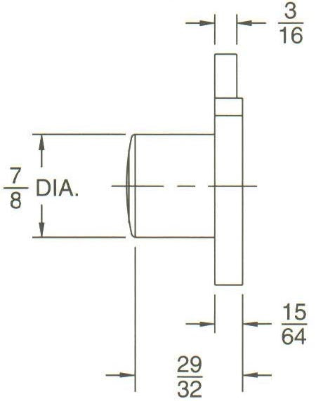 Illinois D3045 Cabinet Lock Deadbolt 7/8" D x 3/4" L Cylinder Brass Keyed Alike