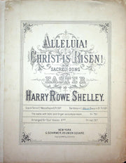 1889 Alleluia Christ Is Risen Sheet Music Large Easter Song Harry R Shelley 1