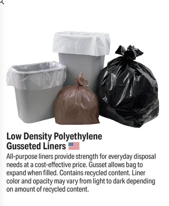 Contractor Bags 40 Gallon 4 Mil Clear Gusseted 25" x 15" x 55" Pack of 75 6