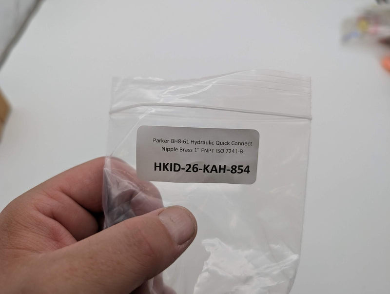 Parker BH8-61 Hydraulic Quick Connect Nipple Brass 1" FNPT ISO 7241-B