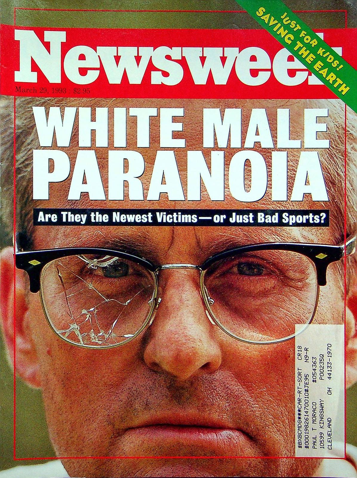 Newsweek Magazine March 29 1993 White Male Paranoia Michael Douglas Fa ...