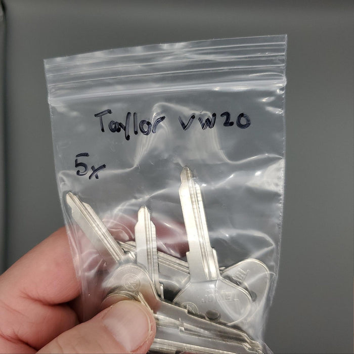 5x Taylor VW20 / X8 Key Blanks fits Some Older Volkswagon Vehicles Nickel Plated 3