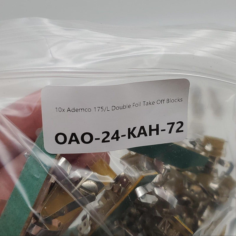 Ademco 175/L Double Foil Take Off Blocks Self Adhesive 1-3/4" x 1/8" Pack of 10 5