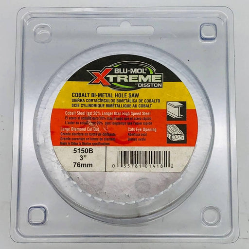 Blu Mol Xtreme 5150B Hole Saw 3"/76mm Cobalt Steel Bi-Metal Cats Eye Opening 1