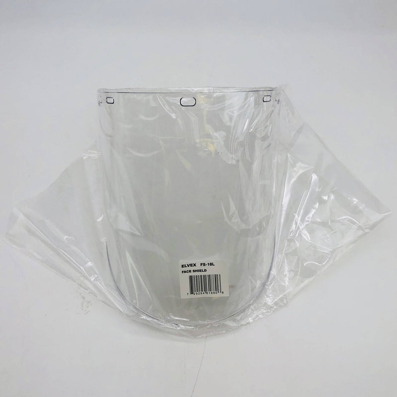 Elvex FS-18L Face Shield Molded Cyl Lexan 18.5" H .078" W 10" L Polycar WELFS18L 1