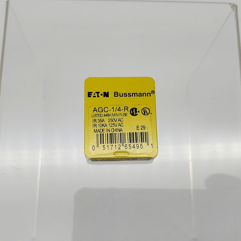 Bussmann AGC-1/4-R Fuses 0.25A 250V Fast Acting Glass Pack of 5 1