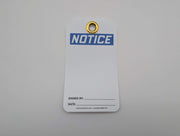 OSHA Notice Safety Tags Blank Dbl Sided Plastic Grommet 5.75" 3.25" Pack of 25 2
