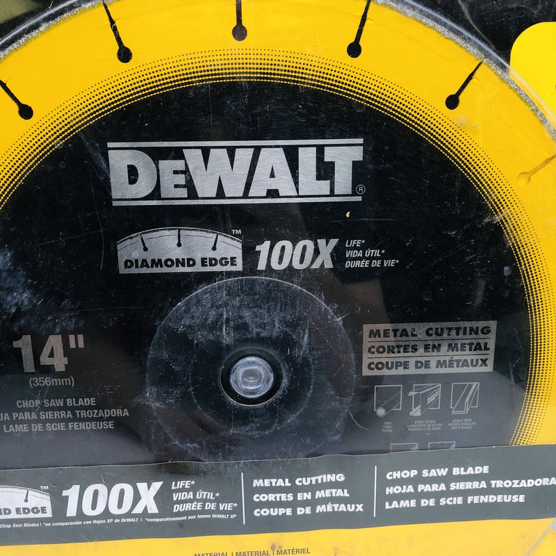 Dewalt DW8500 Circular Chop Saw Blade 14" w 1" Arbor Diamond Edge Metal Cutting 3