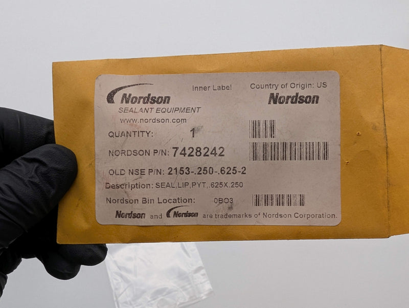 Nordson 8019492216 Lip Seal PYT .625 x .250 for Hot Melt Glue Dispenser OEM Part