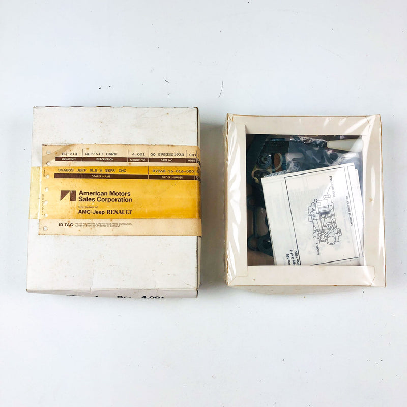 AMC Jeep 83501938 Carburetor Repair Rebuild Kit OEM NOS 1981-86 6-Cy V6 XJ Cher 8