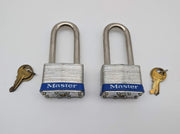 2x Master Lock 5KALJ Padlocks 2-1/2" L x 3/8" D Shackle 2" Body Keyed Alike 1