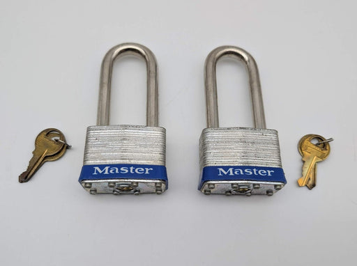 2x Master Lock 5KALJ Padlocks 2-1/2" L x 3/8" D Shackle 2" Body Keyed Alike 1
