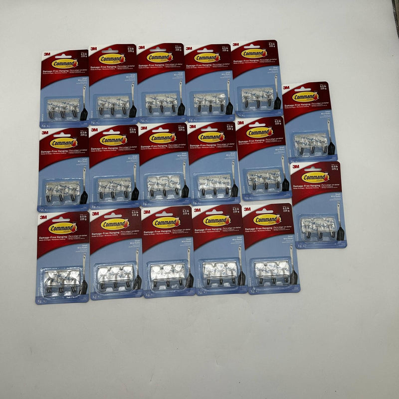 3M Command 17067CLR-ES Wire Hooks Small Clear 3-Hooks Per Pack Lot of 17pks 6