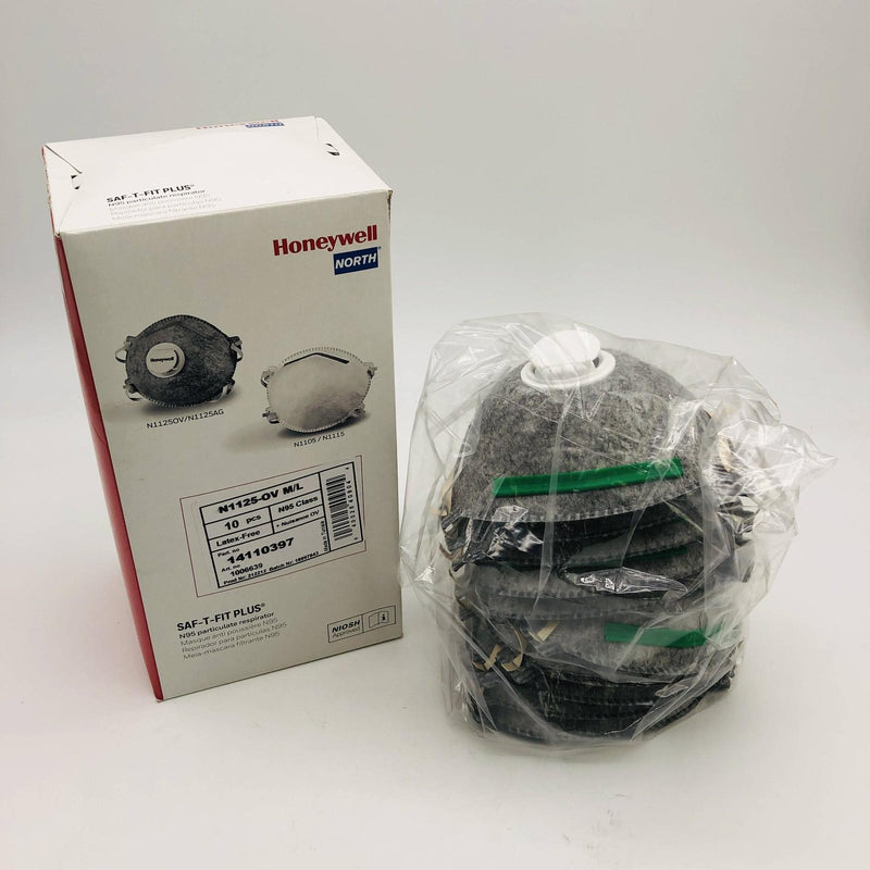 Honeywell 14110397 Particulate Respirator SAF-T-FIT Plus N1125OV MED/LRG 10pcs 10