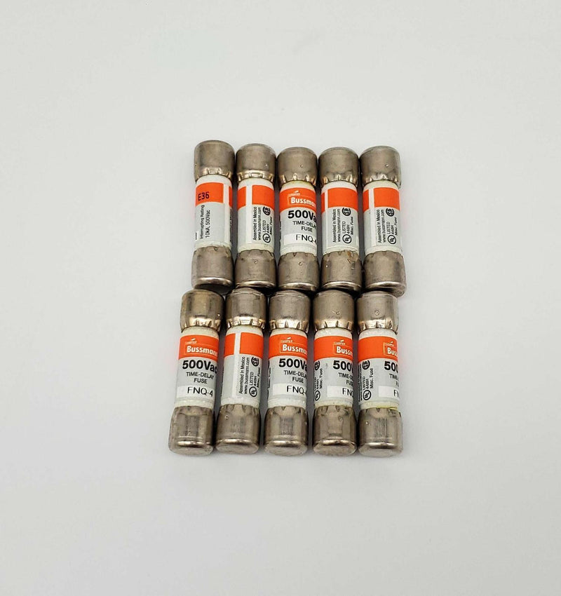 Bussmann FNQ-4 Fuses 4A 500V Time-Delay Pack of 10 1